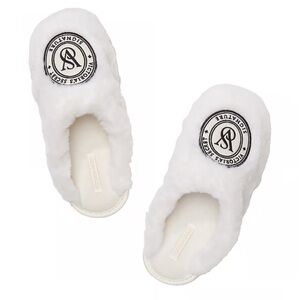Victoria's Secret Toe Faux Fur Slippers Large Size White Fuzzy Slipper white New